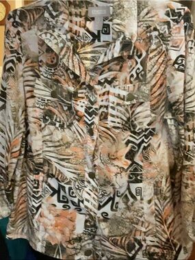 Chico Brown/peach Floral Size 1 (8-10) Ptp 21 Length 24 1/2 100 Poly